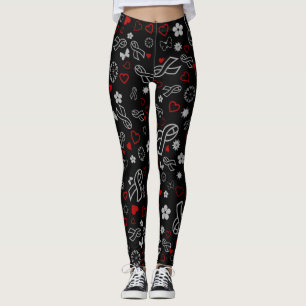 Gray Ribbons Multi..Diabetes Leggings