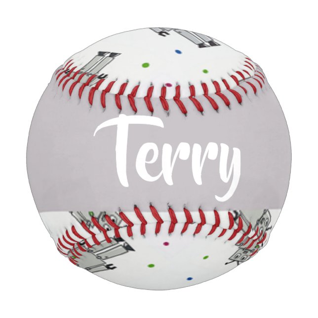 Gray robots pattern baseball (Front)