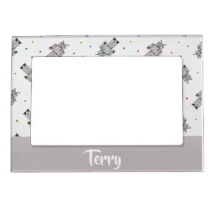 Gray robots pattern magnetic frame