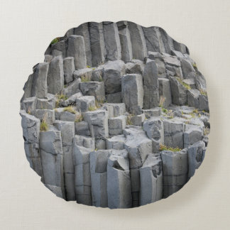 Gray rock formation round pillow