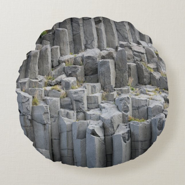Gray rock formation round pillow (Front)