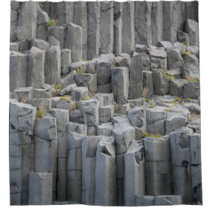 Gray rock formation shower curtain