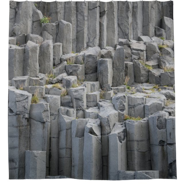 Gray rock formation shower curtain (Front)