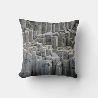 Gray rock formation throw pillow