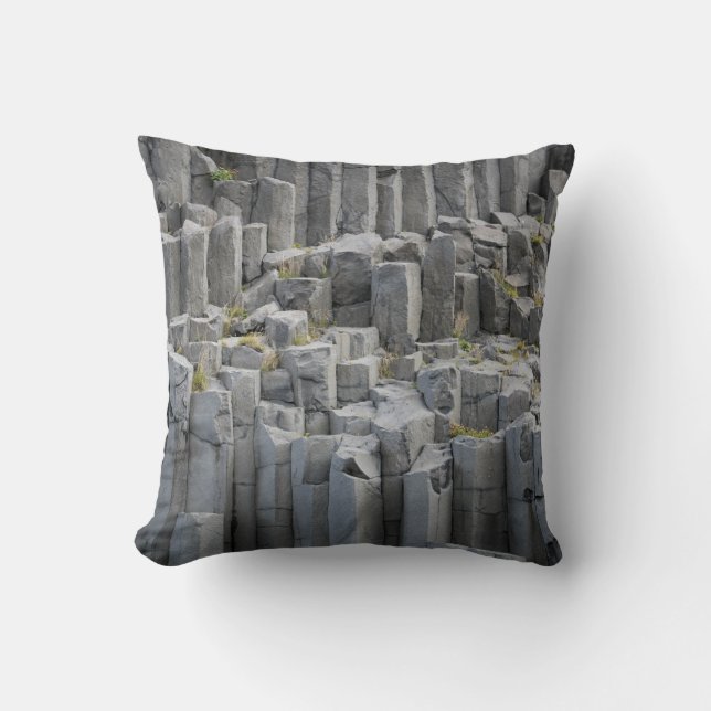 Gray rock formation throw pillow (Front)