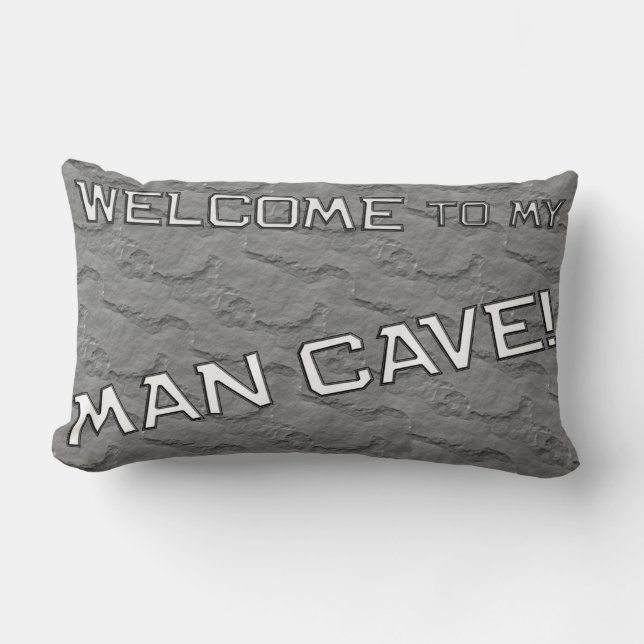 Gray Rock Mancave Den Decorative Throw Pillow (Front)