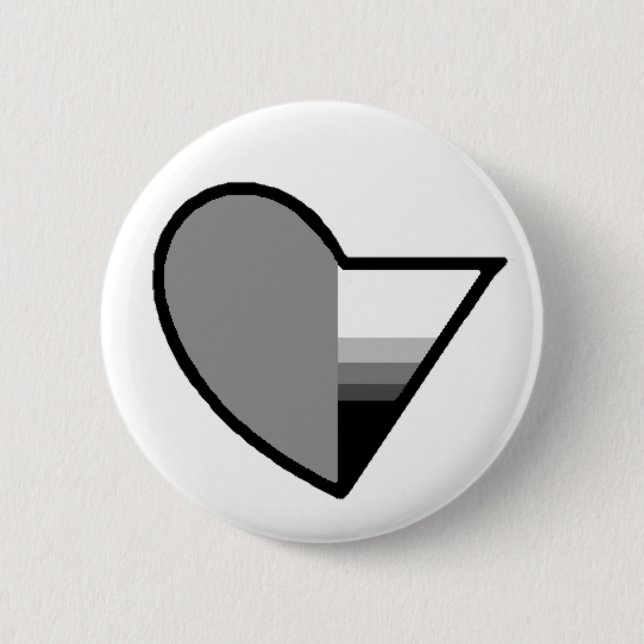 Gray Romantic demisexual button (Front)