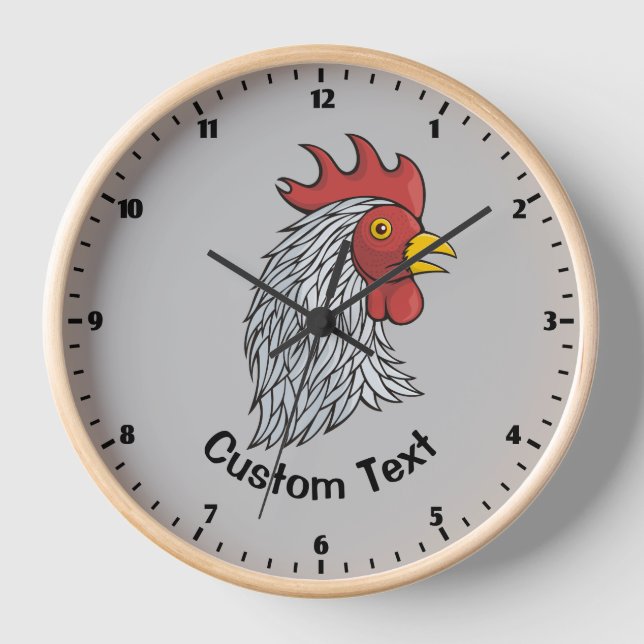 Gray Rooster's Head Clock (Front)