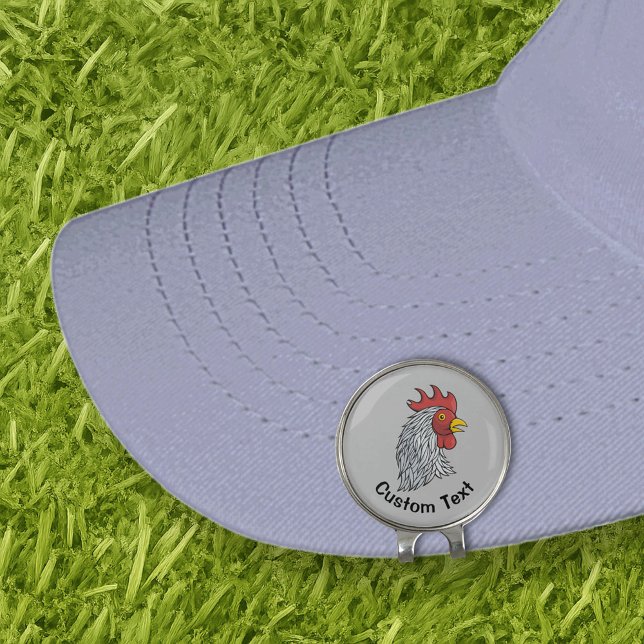 Gray Rooster's Head Golf Hat Clip (Creator Uploaded)
