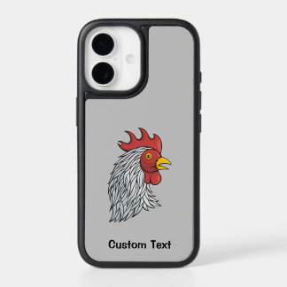 Gray Rooster's Head iPhone Case
