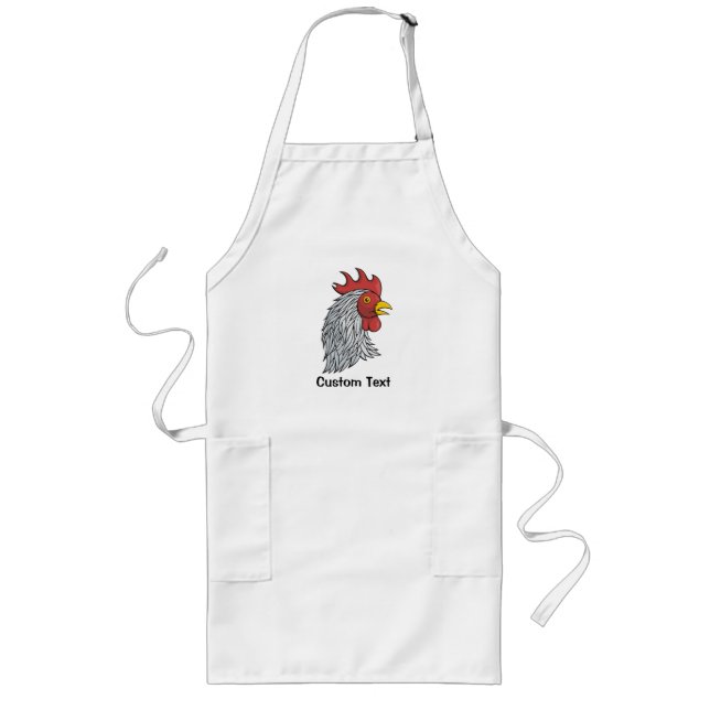 Gray Rooster's Head Long Apron (Front)