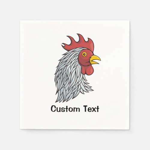 Gray Roosters Head Napkins