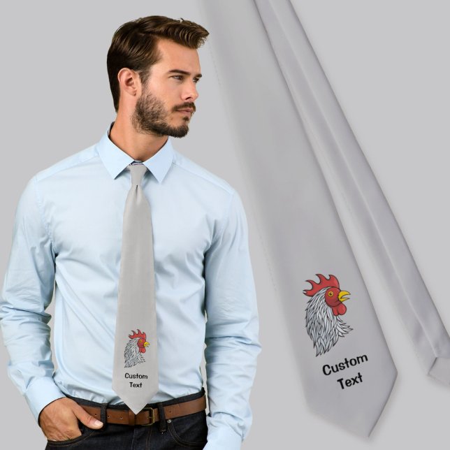 Gray Rooster's Head Neck Tie (Creator Uploaded)