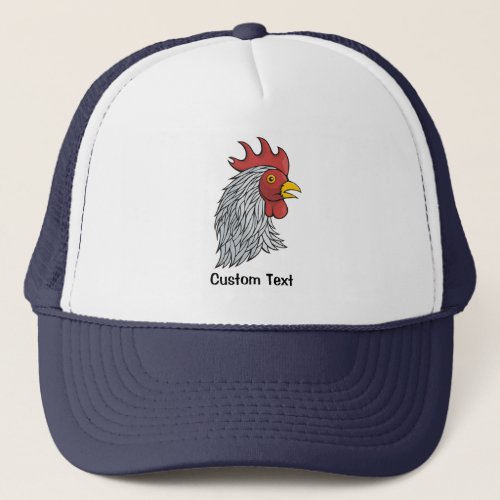 Gray Roosters Head Trucker Hat