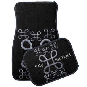Gray Rope Black Car Floor Mat