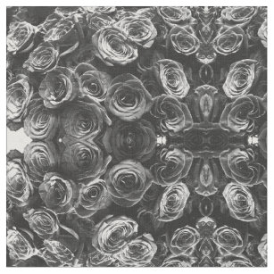 Gray roses, gray floral photo  fabric