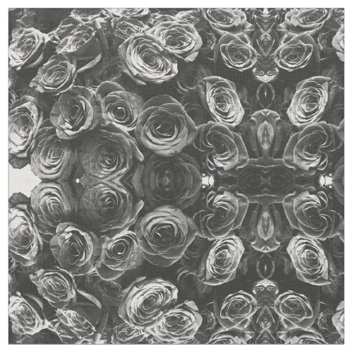 Gray roses gray floral photo  fabric