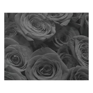 Gray roses, gray floral photo faux canvas print