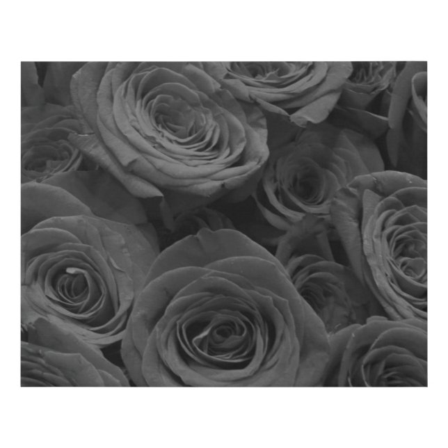 Gray roses, gray floral photo      faux canvas print (Front)