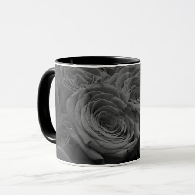 Gray roses, gray floral photo     mug (Front Left)