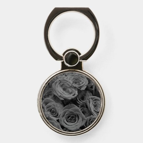 Gray roses gray floral photo    phone ring stand