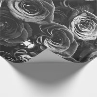 Rose Gold Glitter Scroll Work on Grey Wrapping Paper | Zazzle