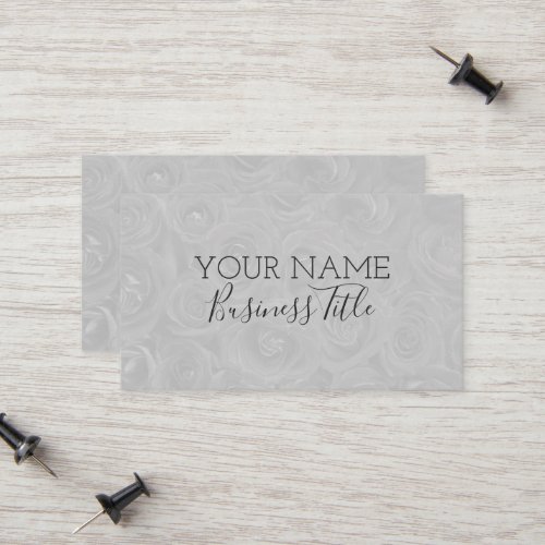 Gray Roses Modern Trendy Name Business Title ZEA Calling Card