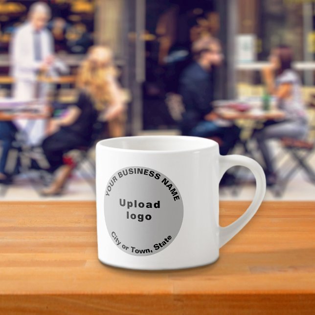 Gray Round Business Brand on Espresso Mug (Creator Uploaded)