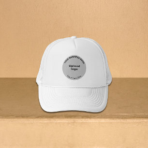 Gray Round Business Brand on Trucker Hat