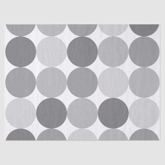 Gray Round Circle Pattern Tissue Paper (Front)