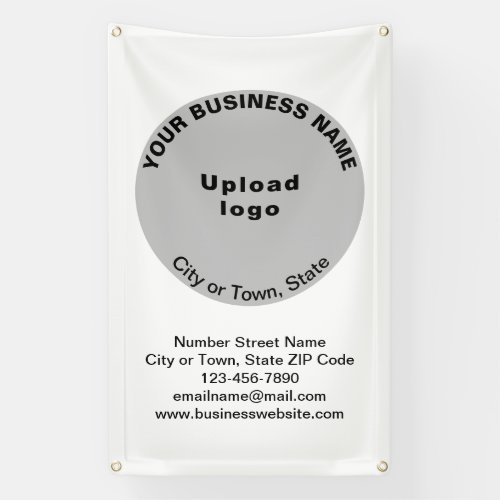 Gray Round Shape Business Brand on Banner