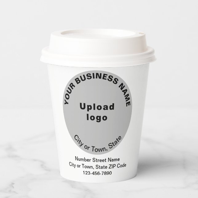 Gray Round Shape Business Brand on Paper Cup (Front)