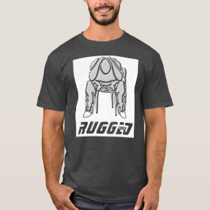 gray Rugged Geek Man Holding Head Thinking Man T-Shirt
