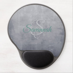 Gray rustic Abstract monogram Gel Mouse Pad
