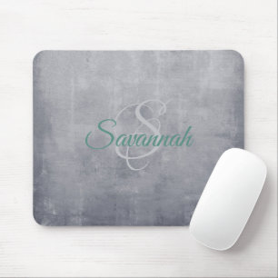 Gray rustic Abstract monogram Mouse Pad