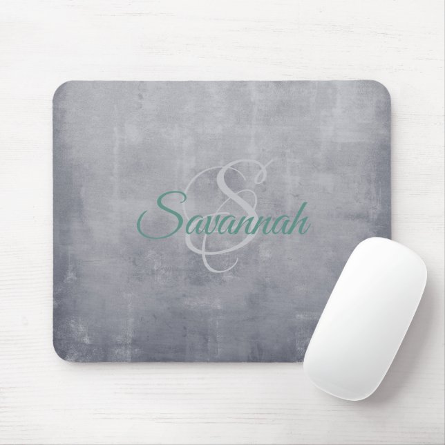 Gray rustic Abstract monogram Mouse Pad (With Mouse)