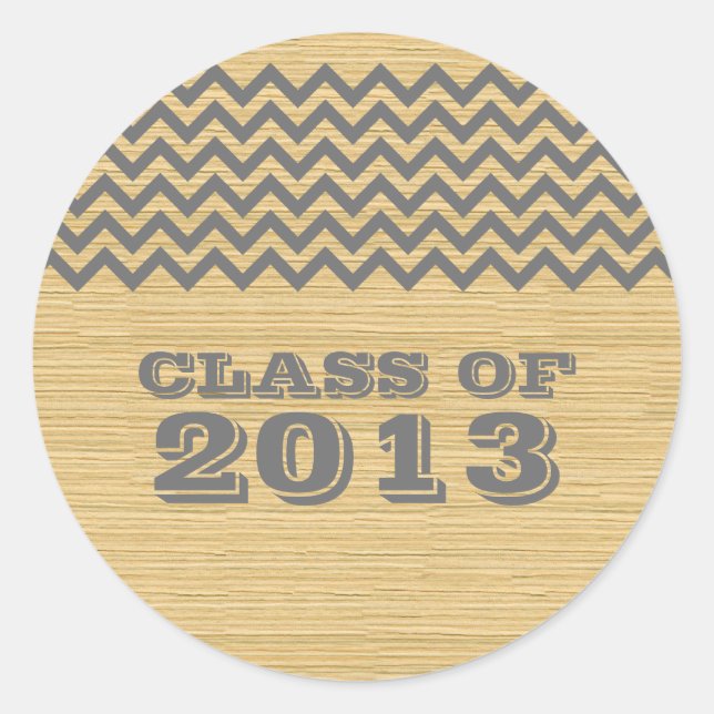 Gray Rustic Chevron Graduation Stickers (Front)
