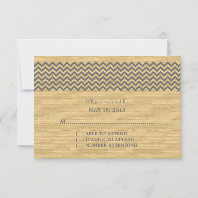 Gray Rustic Chevron Response Card (Front)