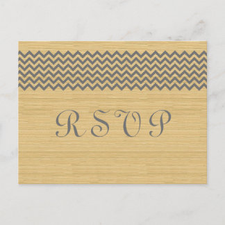 Gray Rustic Chevron RSVP Postcard