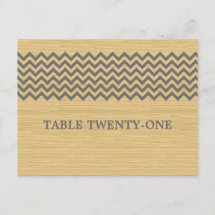 Gray Rustic Chevron Table Number Postcard