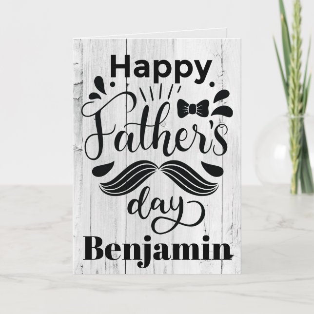Gray Rustic Happy Father's Day Son  Card (Front)