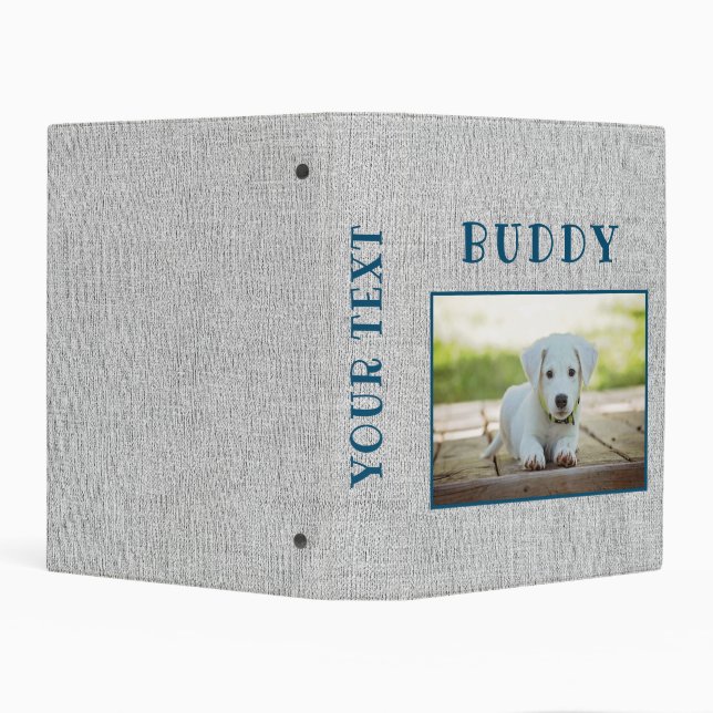 Gray Rustic Keepsake Pet Dog Photo Album  Mini Binder (Background)