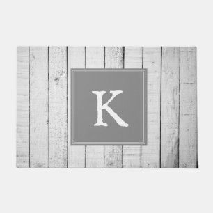 Gray Rustic Monogram Doormat
