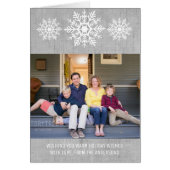 Gray Rustic Snowflake Holiday Photo (Front)