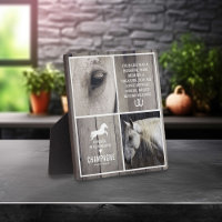 Gray Rustic Wood Horse Memorial Photo Collage