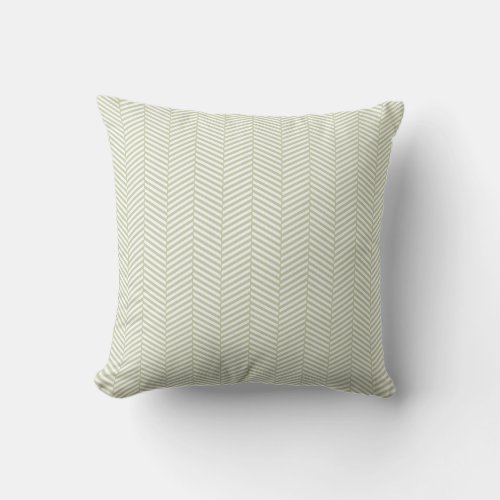 Gray Sage Green White Chevron Throw Pillow