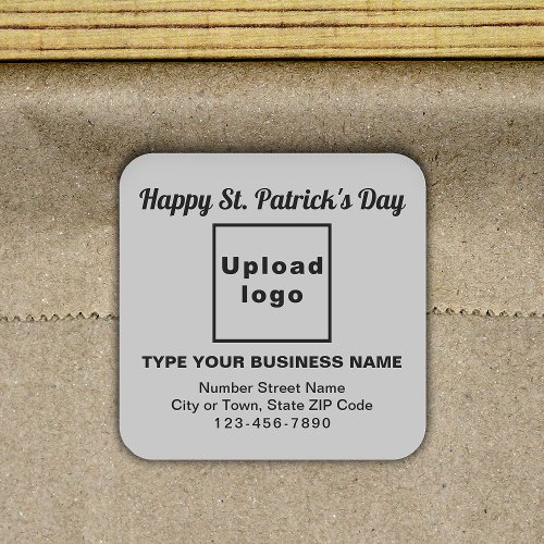 Gray Saint Patrick Business Square Sticker