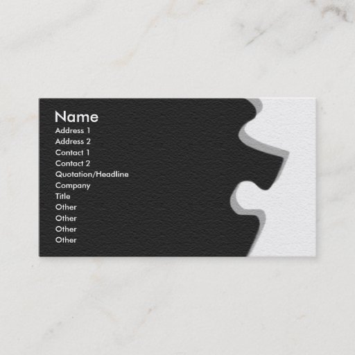 Customizable Gray Sandstone Puzzle Profile Card Business Card Template