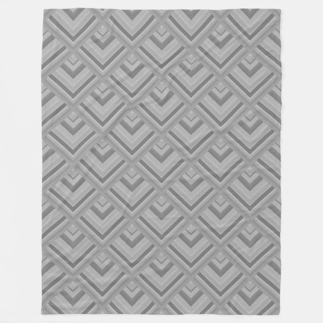 Gray scale pattern fleece blanket (Front)