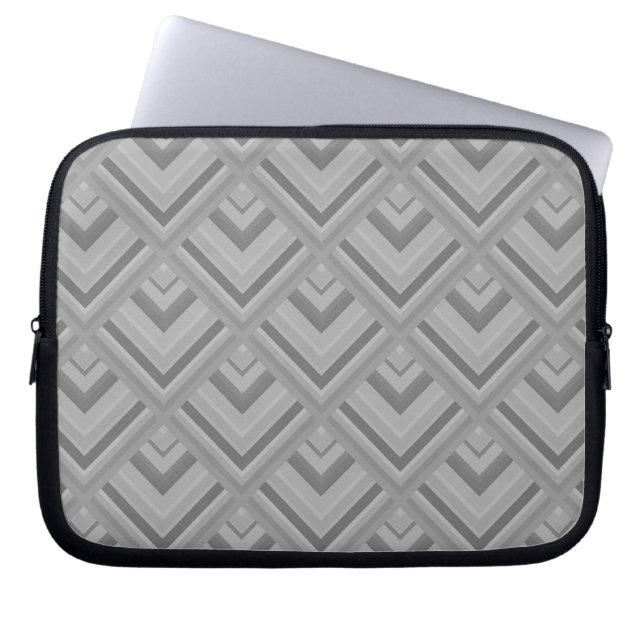 gray scale pattern laptop sleeve (Front)